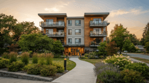 Multifamily apartment community exterior representing occupancy and rental income analysis
