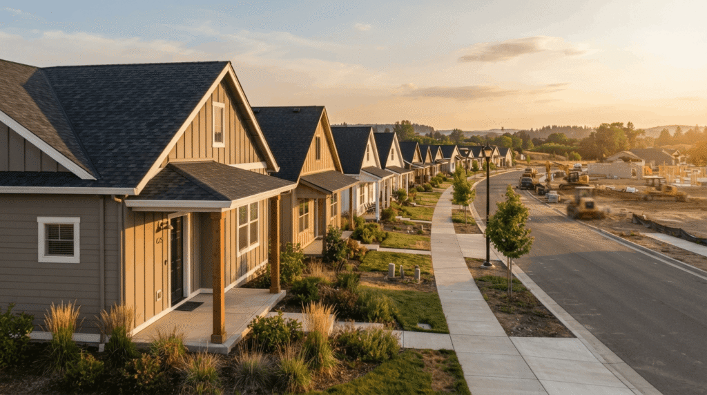 Build-to-rent single-family rental homes under construction with certificate of occupancy phasing