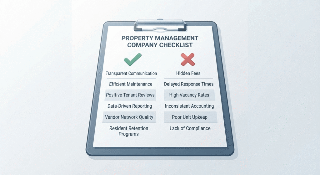 Green flag versus red flag checklist for comparing multifamily property management companies