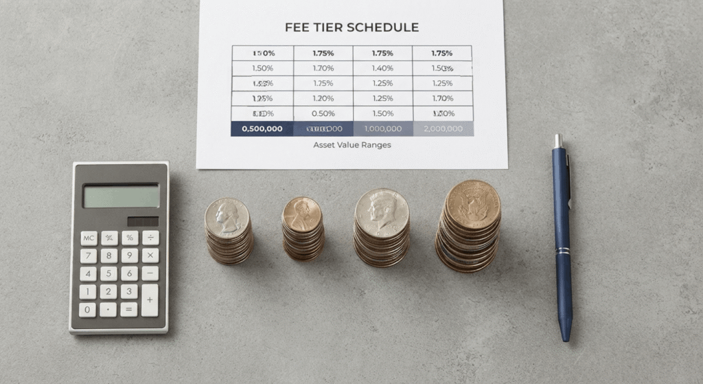  Property management fee percentage chart showing rates by apartment community size in Texas